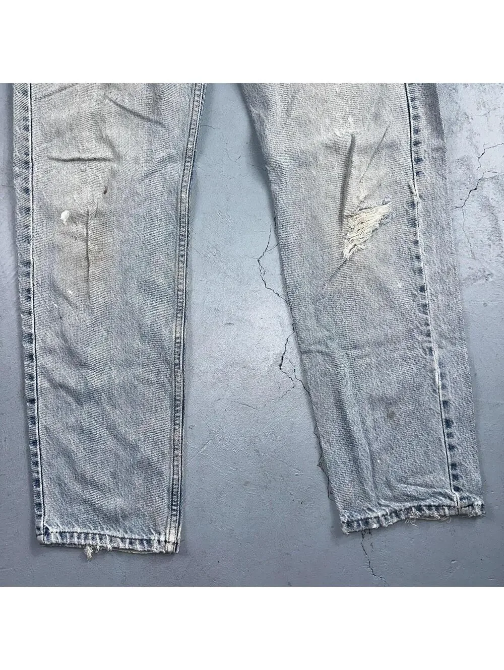 Levis 505 Vintage 90s Orange Tab Jeans 36x32 Thrashed Light Wash 501 Act 33x31